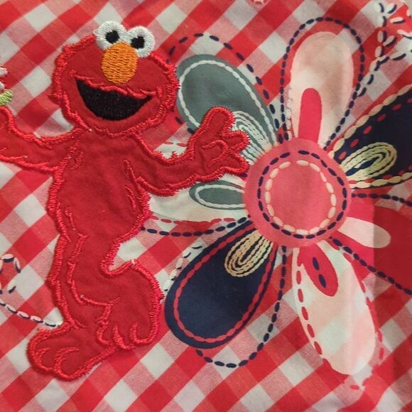 Sesame Street Y2K Elmo red white checkered outfit size 12 months - Picture 4 of 5